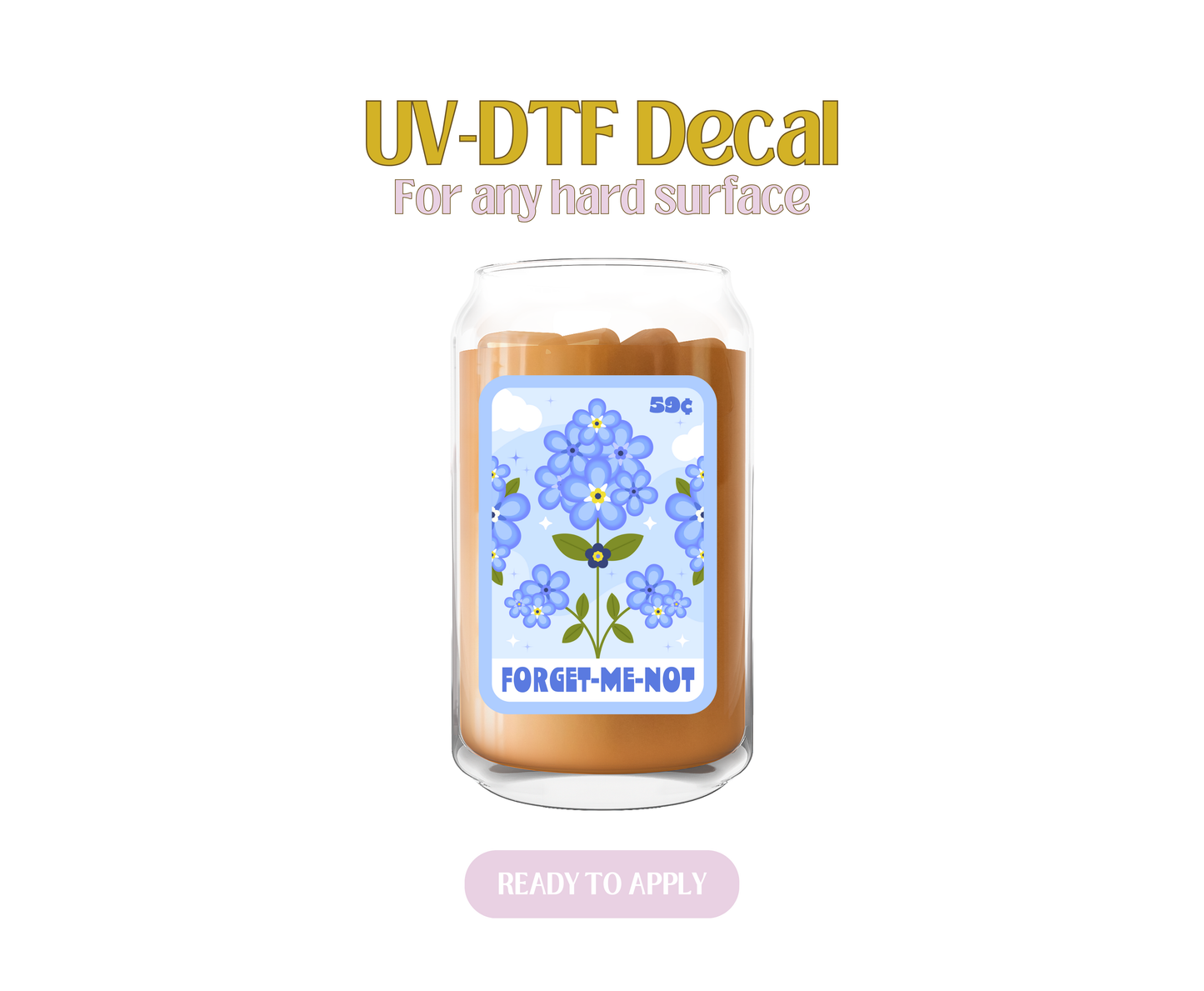 Flower Seeds Forget Me Not UV-DTF Decal
