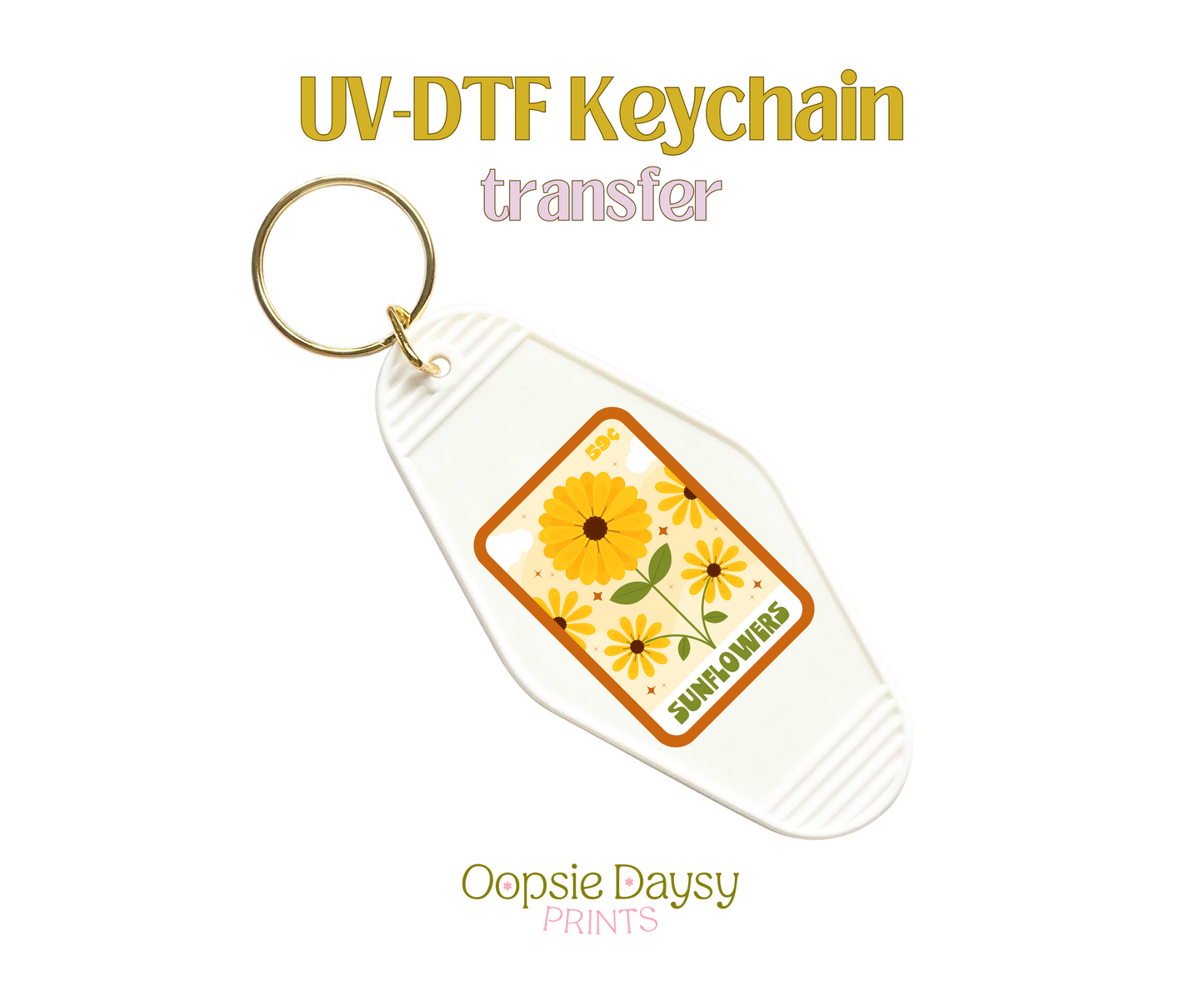 Flower Seeds Sunflowers UV-DTF Keychain