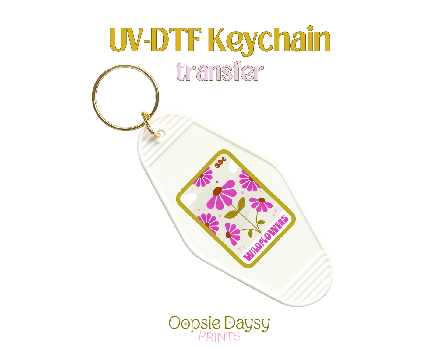 Flower Seeds Wildflowers UV-DTF Keychain