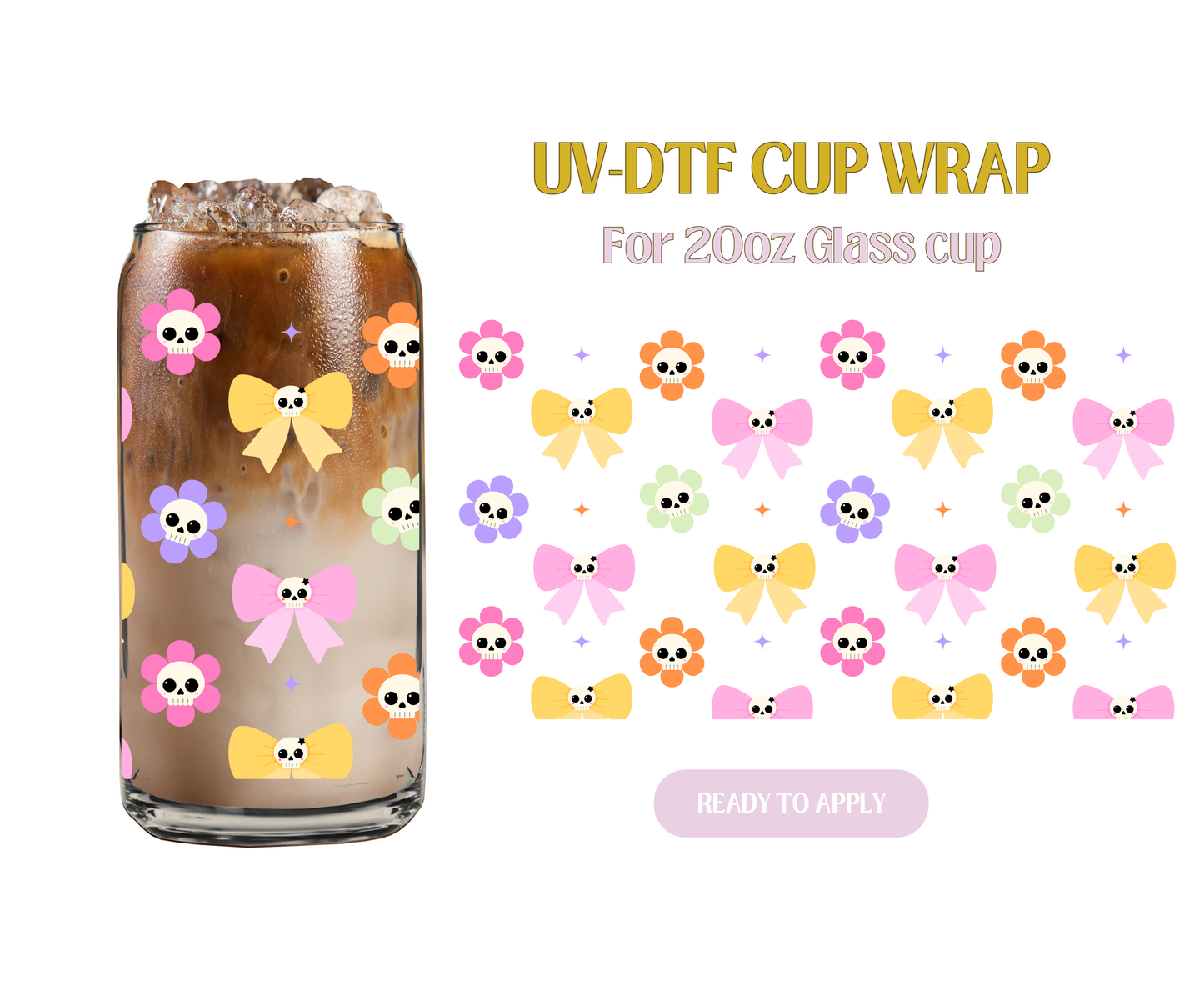 Flowers and Bows 20oz UV-DTF Wrap