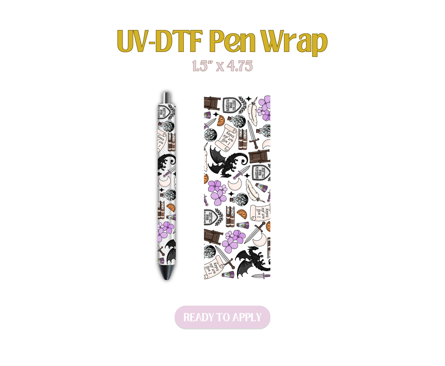 Fourth Wing UV-DTF Pen Wraps