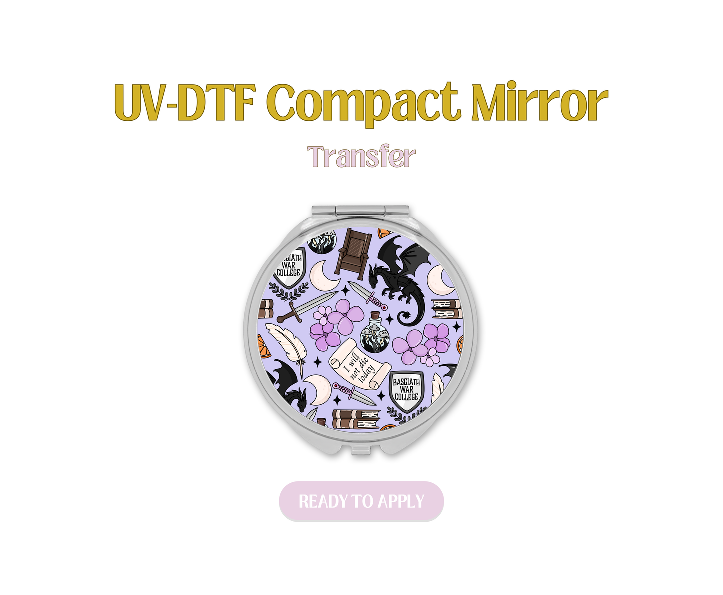 Fourth Wing UV-DTF Compact Mirror