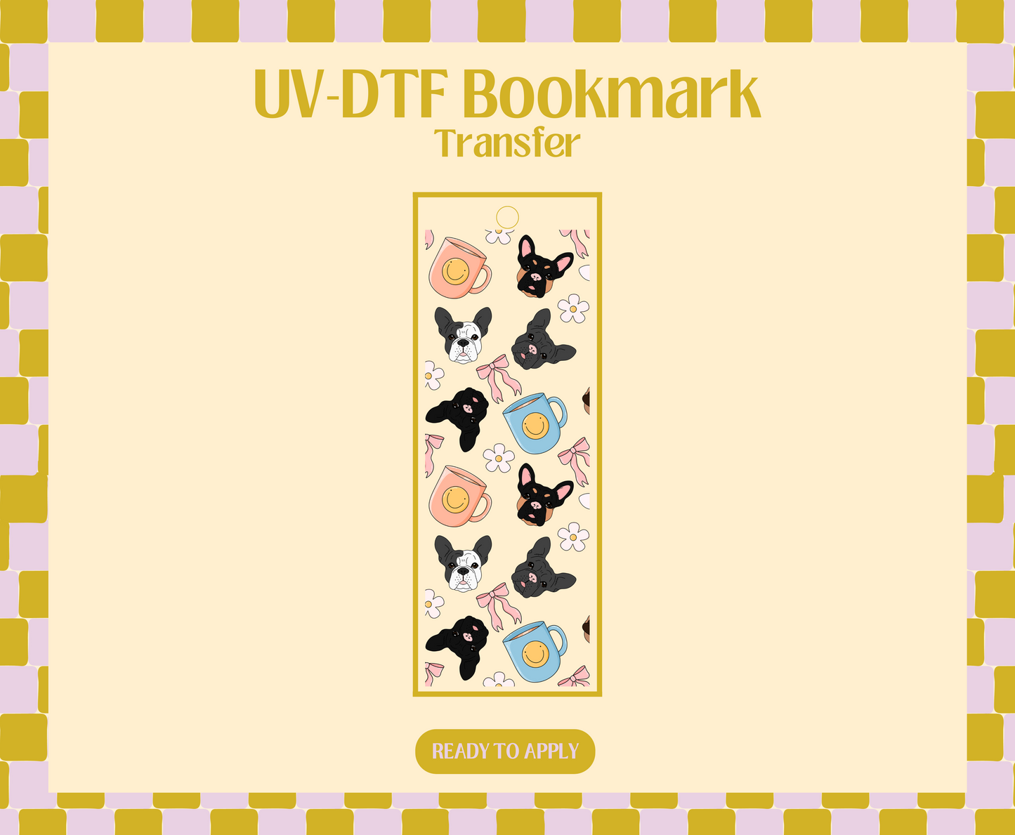 French Bulldog UV-DTF Bookmark