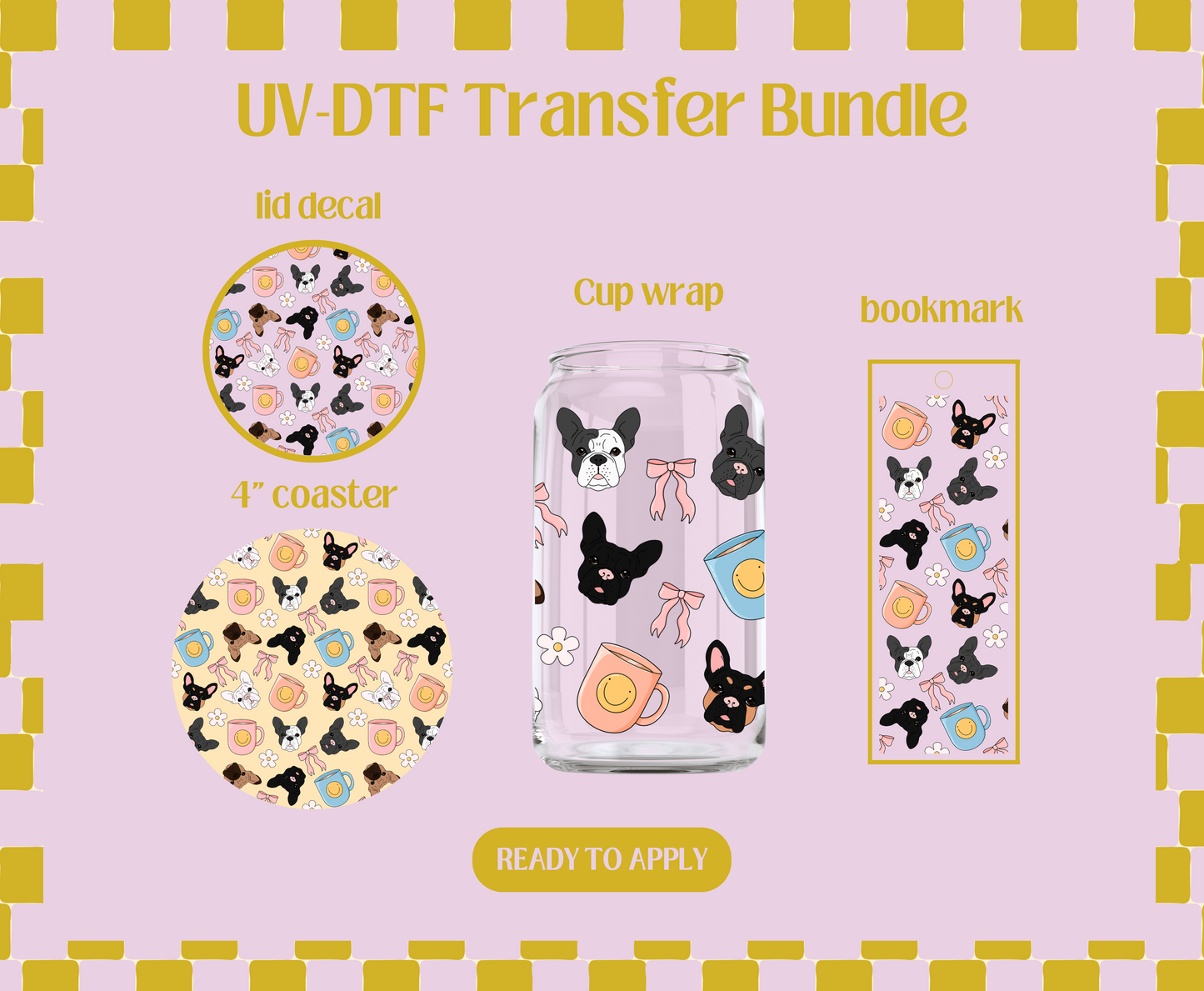 French Bulldogs UV-DTF Transfer Bundle