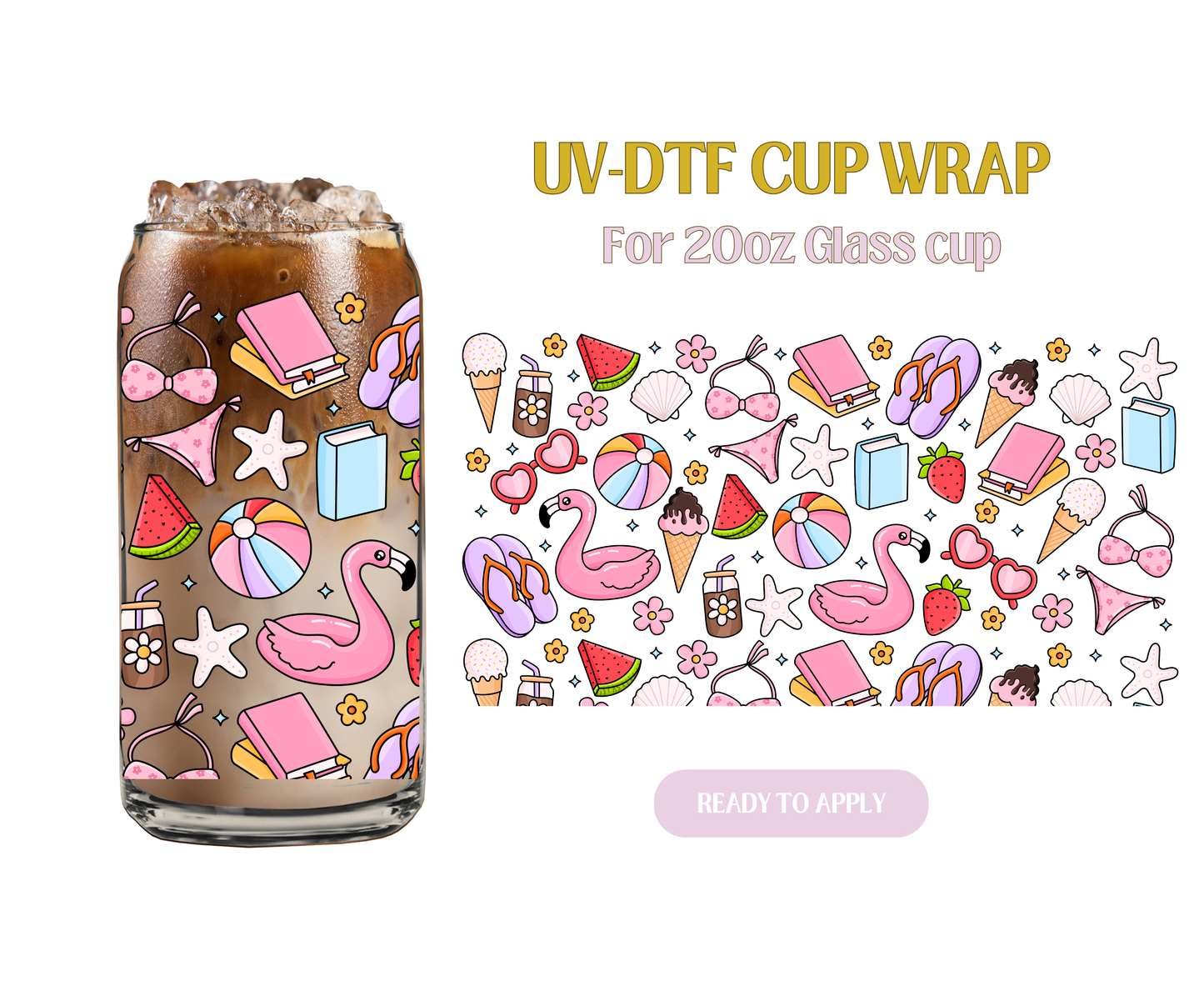 Fun Summer Vibes 20oz UV-DTF Wrap