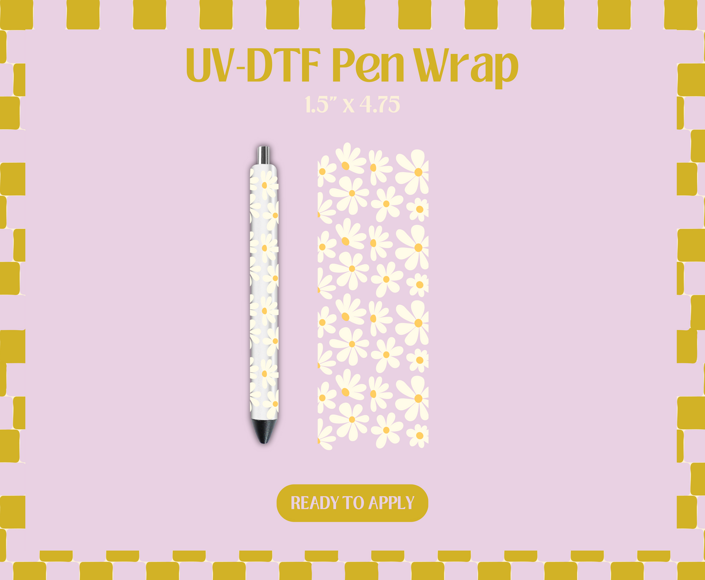Fun Daisies UV-DTF Pen Wraps