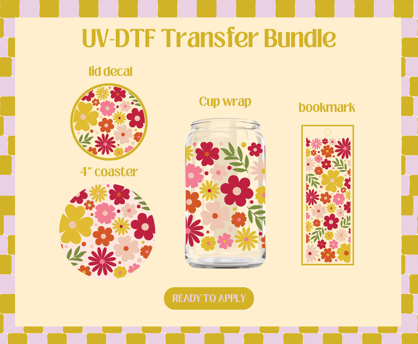 Garden florals UV-DTF Transfer Bundle