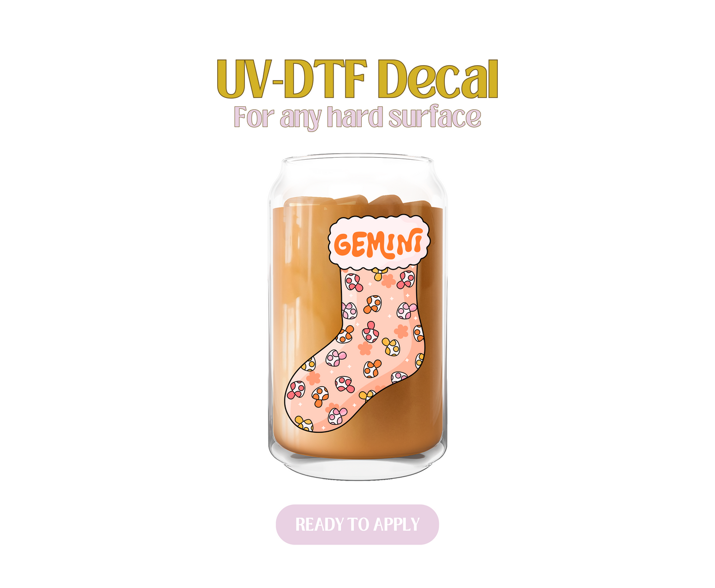 Gemini Stocking UV-DTF Decal