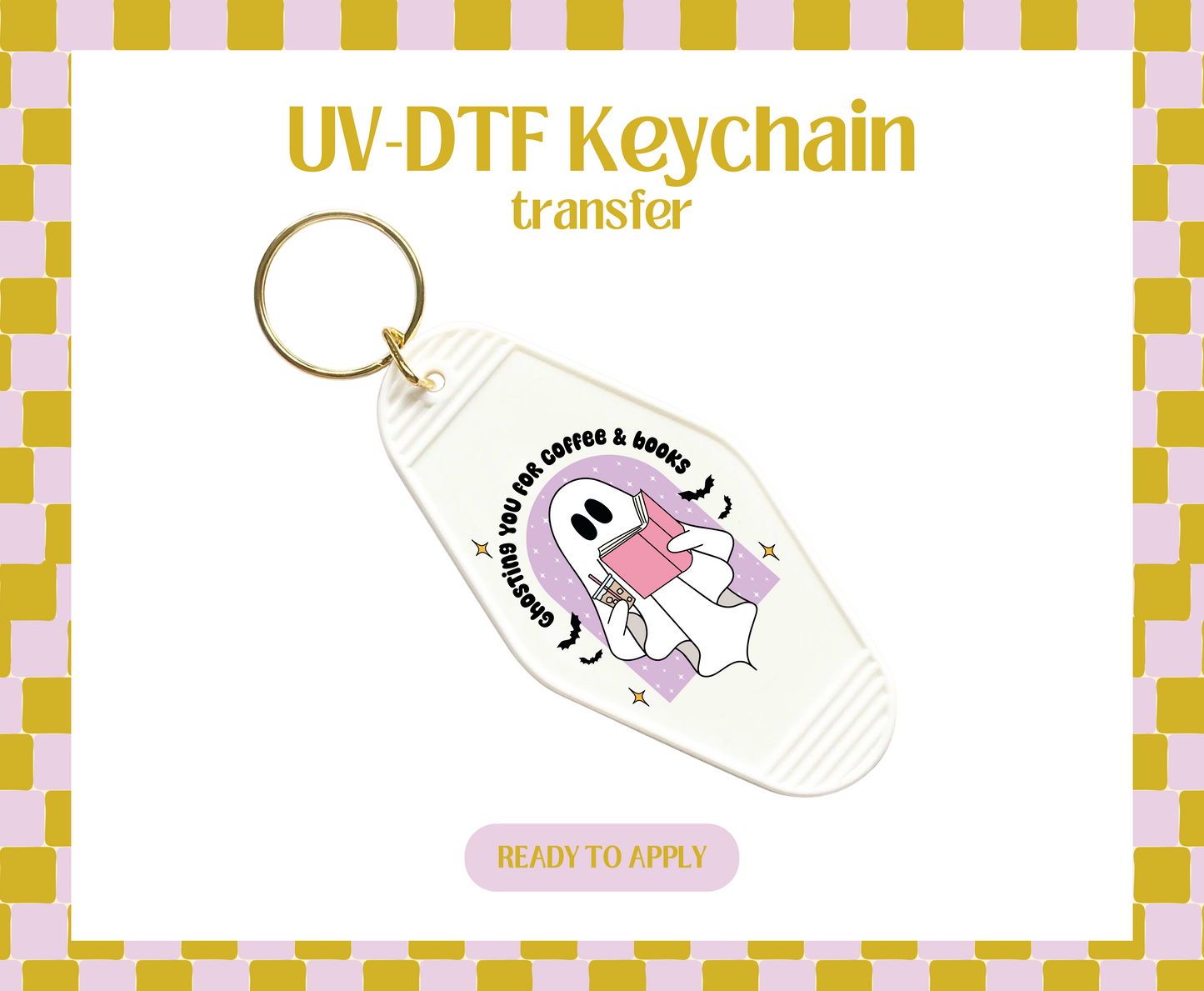 Ghosting you for coffee and books UV-DTF Keychain