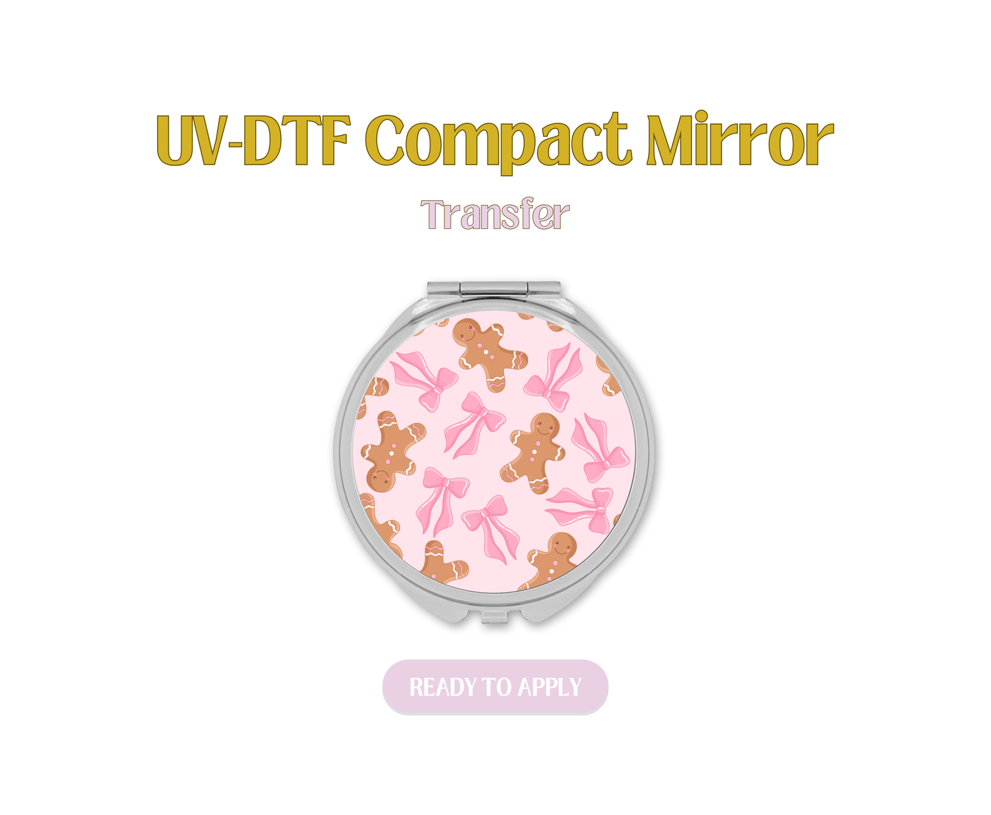 Gingerbread Bows UV-DTF Compact Mirror