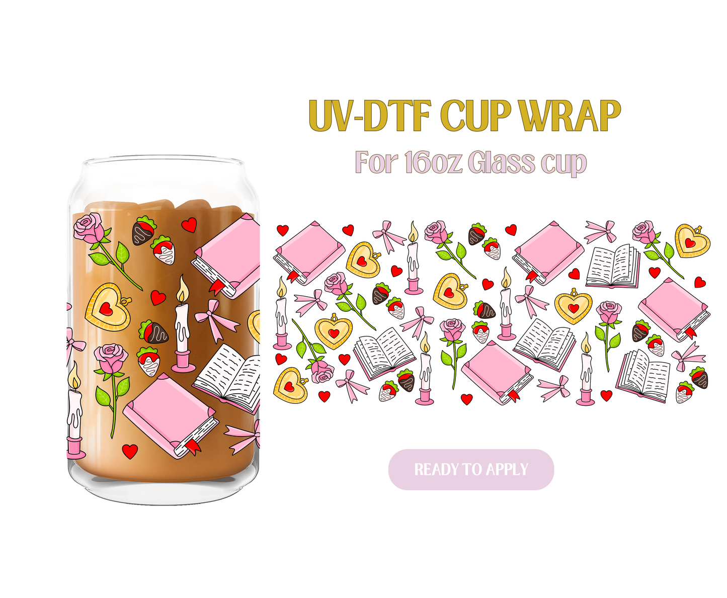 Girlie Book Romance UV-DTF Wrap