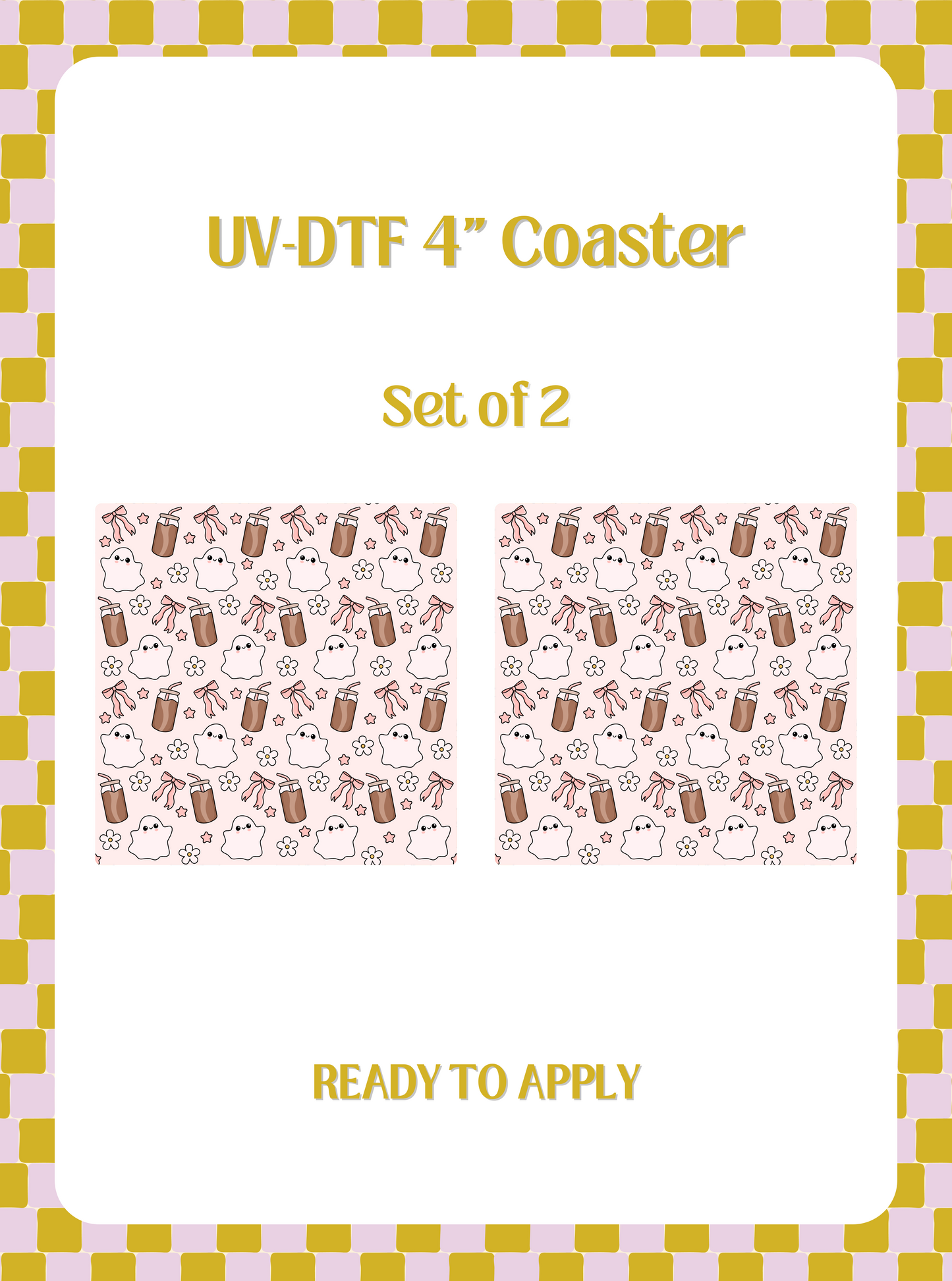 Girly Ghosties UV-DTF 4" Coaster