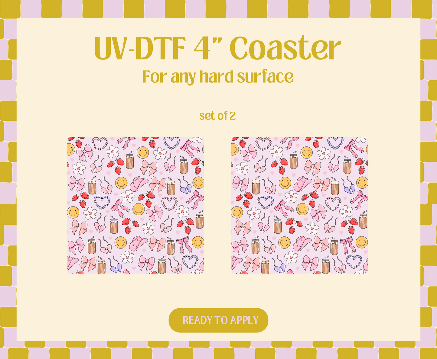 Girly Things UV-DTF 4" Coaster