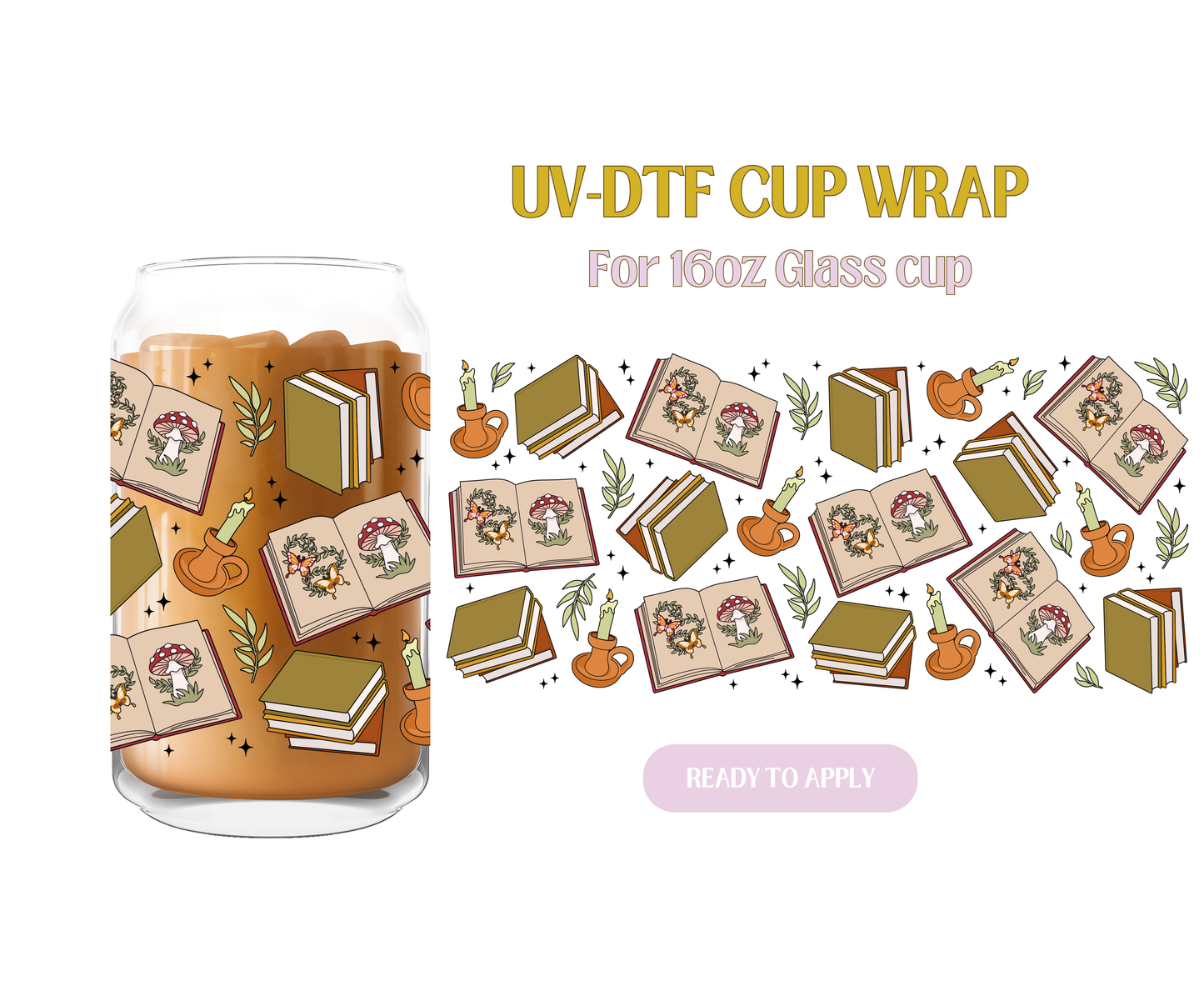 Goblincore Books UV-DTF Cup Wrap