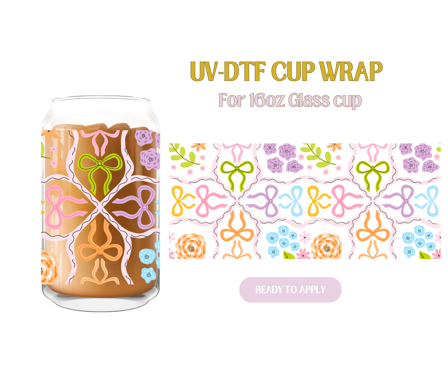 Colorful Cutie Bows UV-DTF Wrap