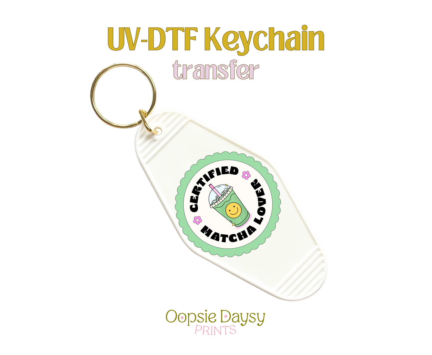 Green Cert. Coffee Lover UV-DTF Keychain