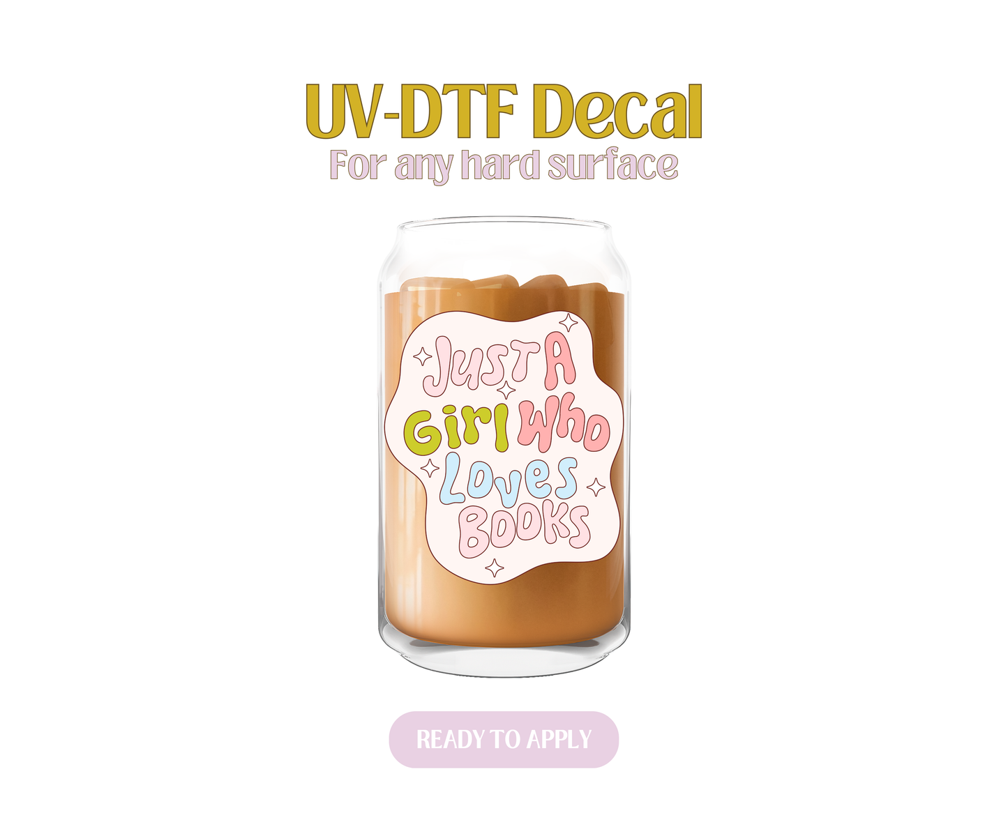 Groovy Book Lover Girl UV-DTF Decal