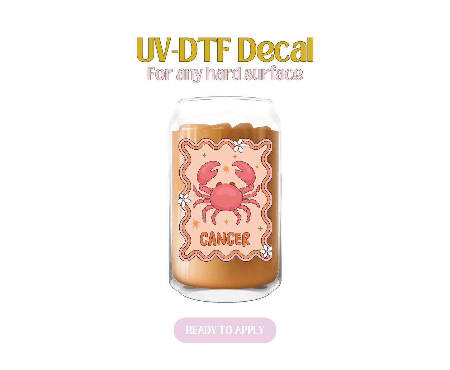 Groovy Cancer UV-DTF Decal