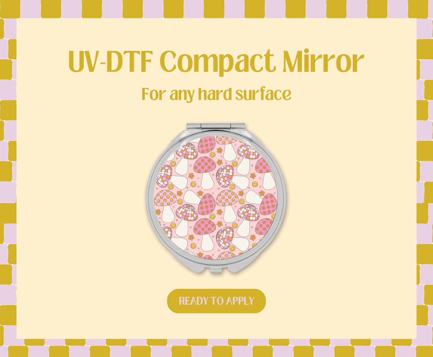 Groovy Spring Mushies UV-DTF Compact Mirror