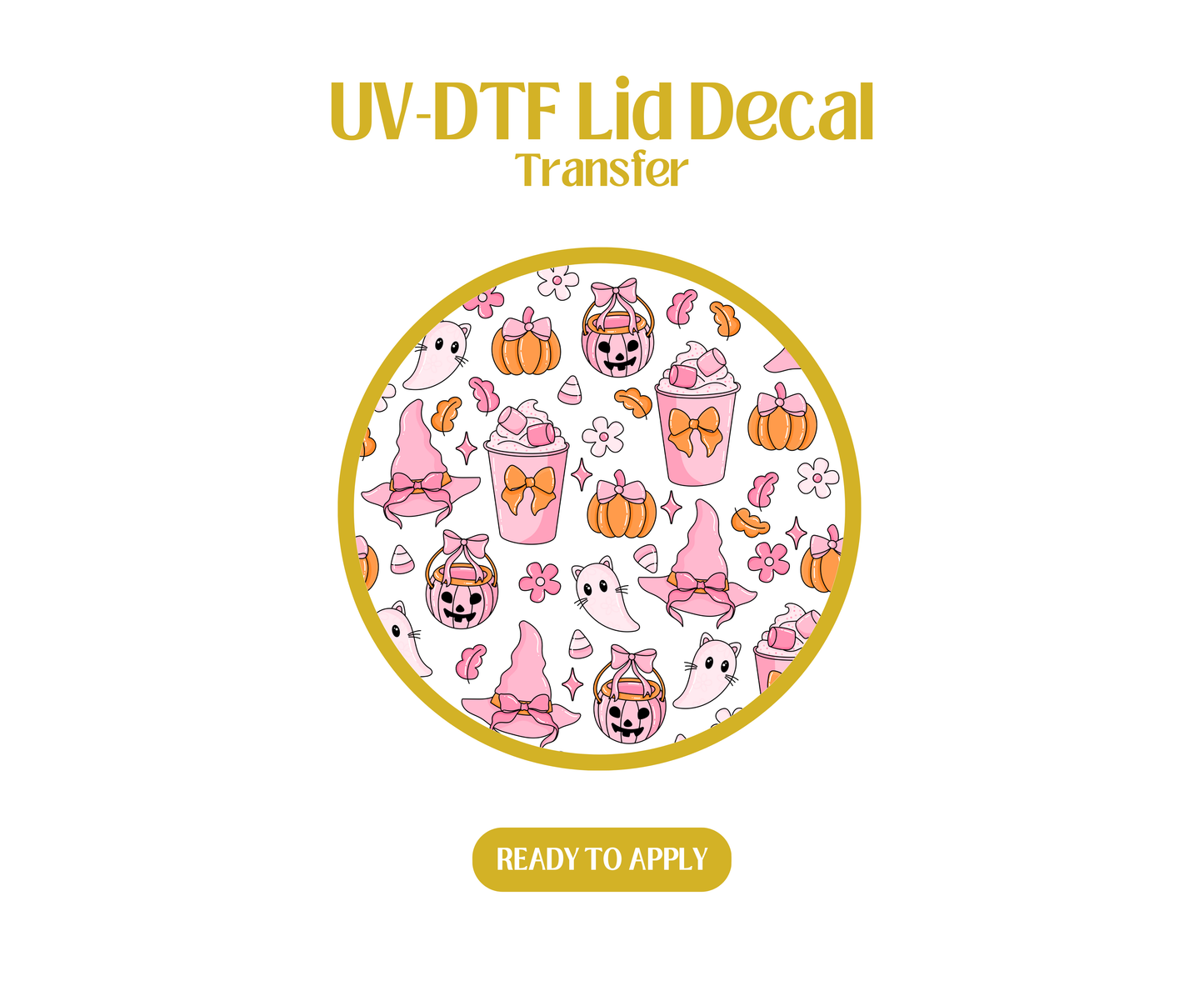 Halloween Pink Coquette UV-DTF Lid Decal