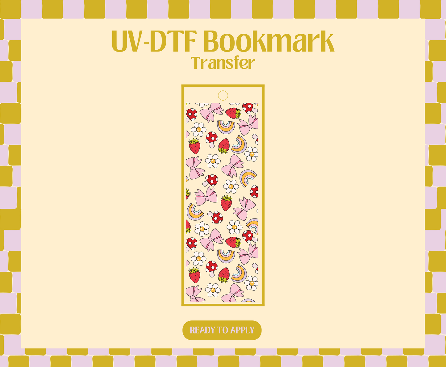 Happy Doodles UV-DTF Bookmark