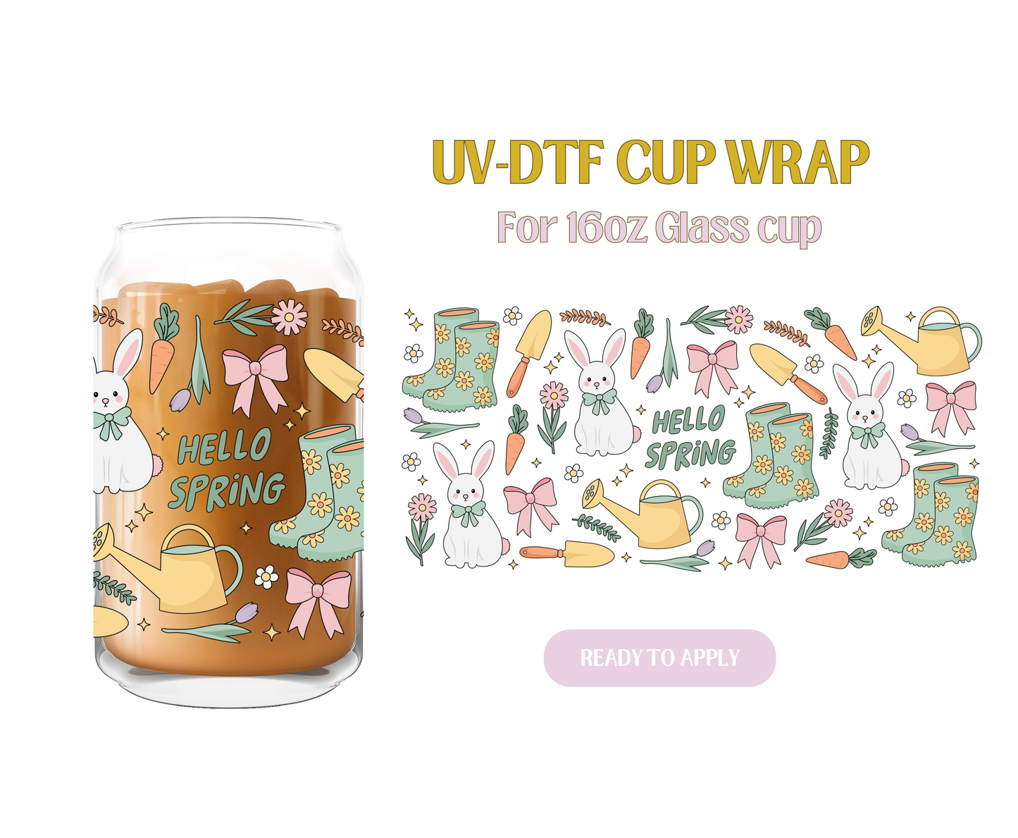 Hello Spring UV-DTF Wrap