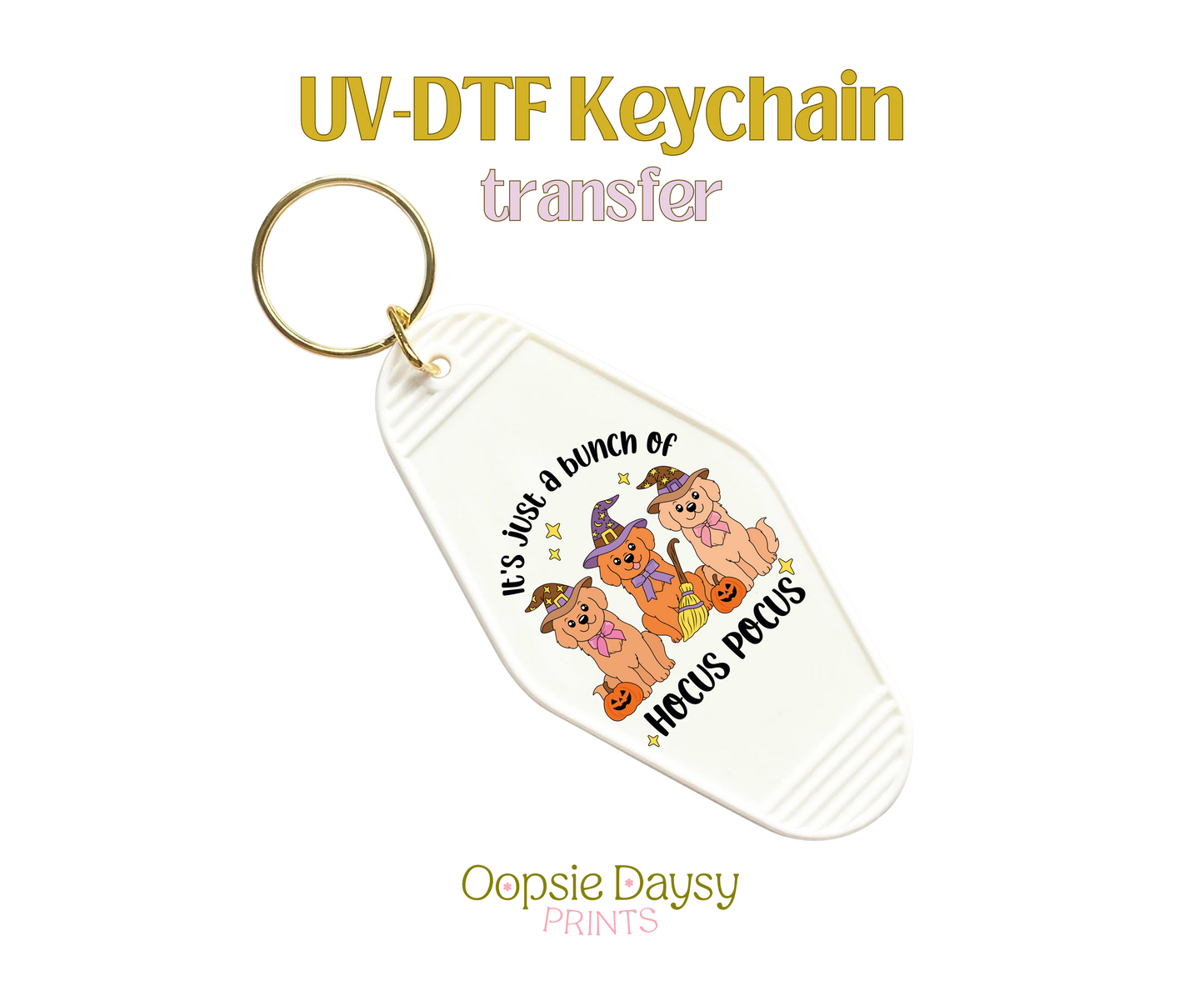Hocus Pocus Pups UV-DTF Keychain