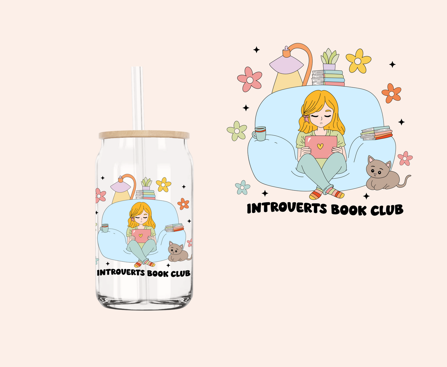 Introverts Book Club UV-DTF Decal