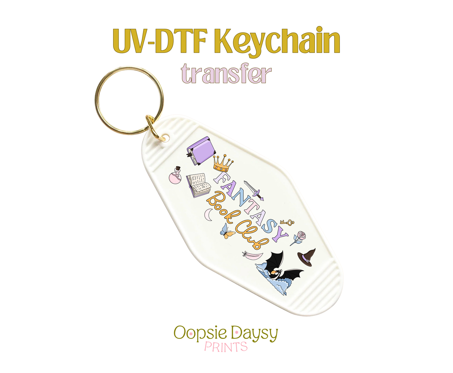 It's Fantasy Book Club Things UV-DTF Keychain