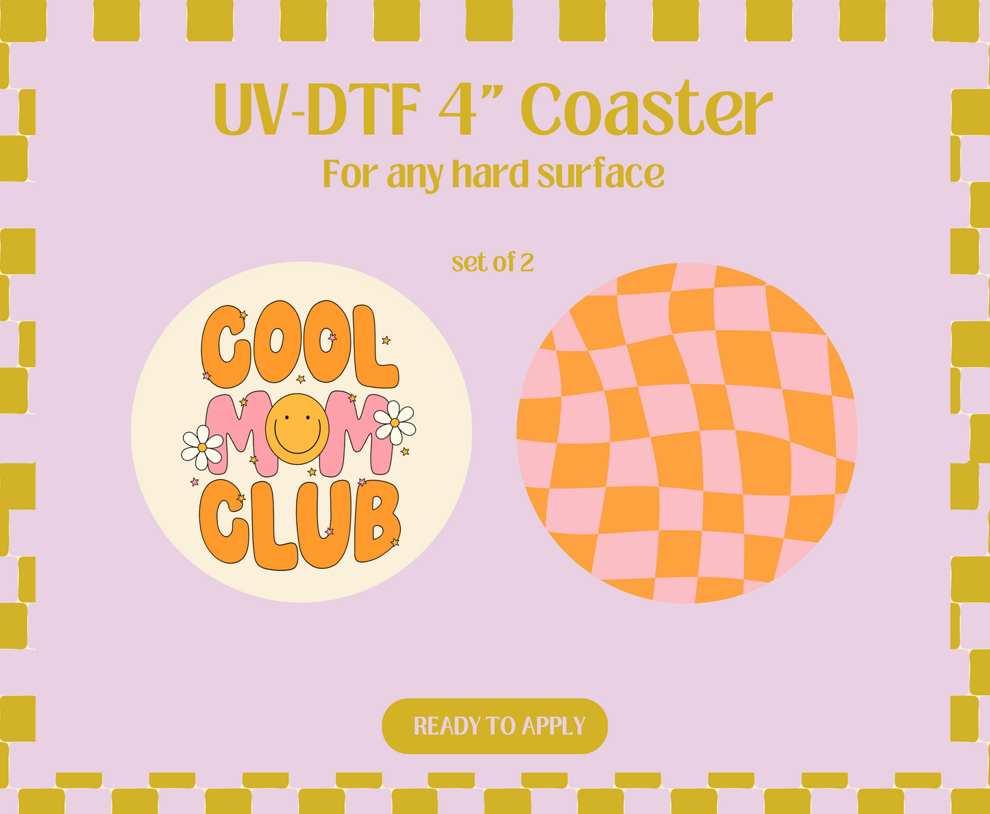 Cool Mom Club UV-DTF 4" Coaster
