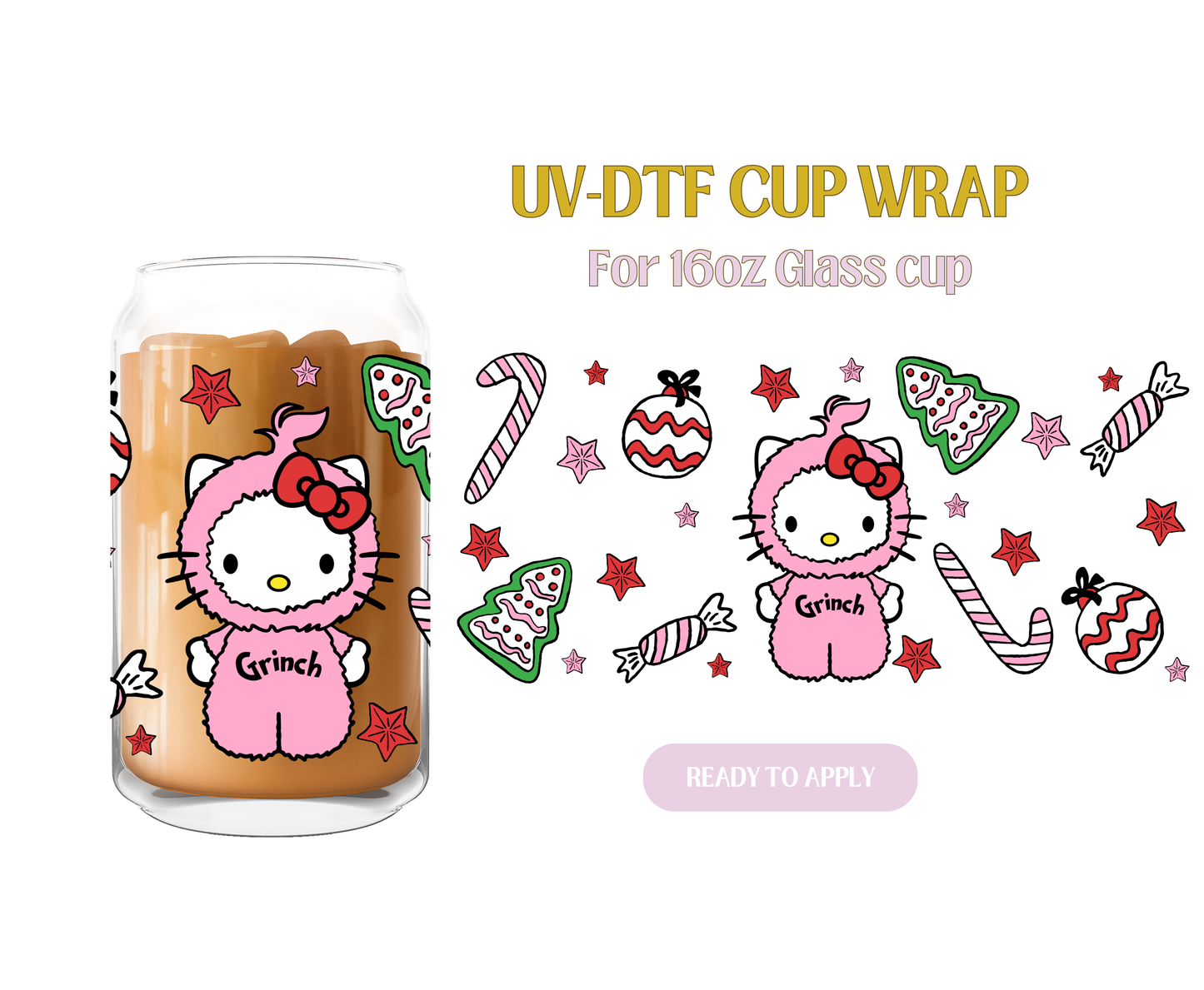 Kitty Grinch UV-DTF Wrap