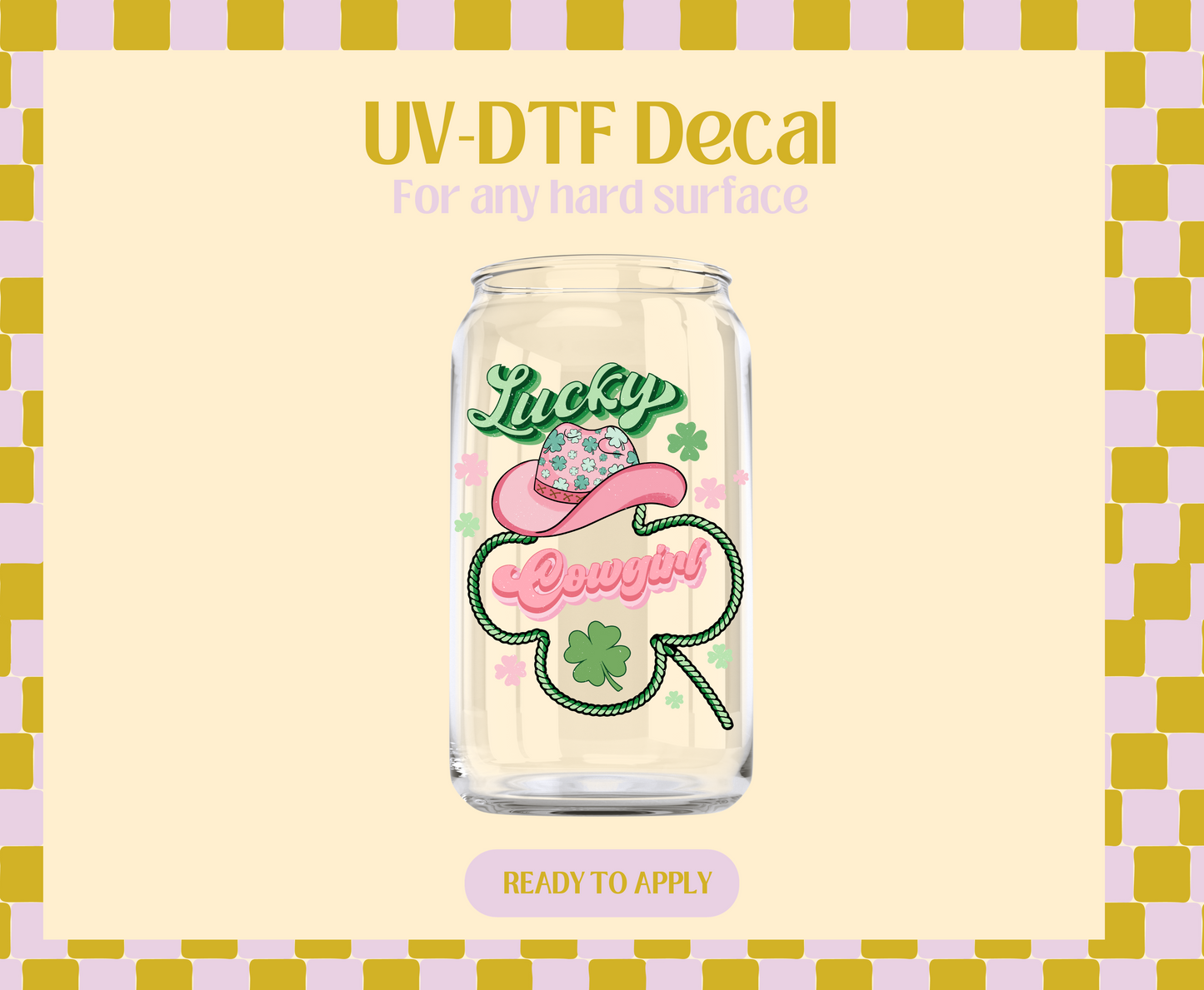 Lucky Cowgirl UV-DTF Decal