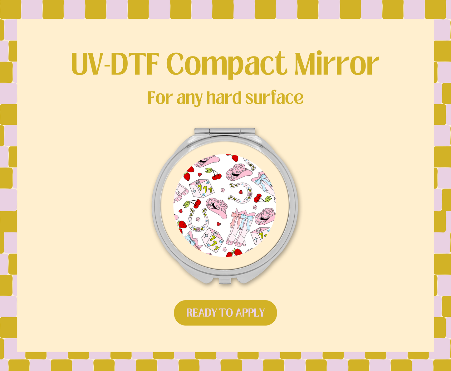 Lucky Cowgirl UV-DTF Compact Mirror