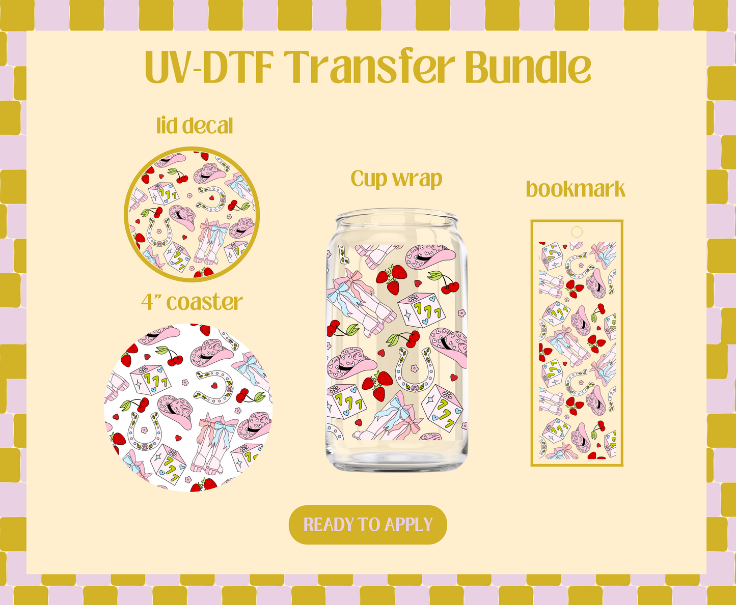 Lucky cowgirl UV-DTF Transfer Bundle
