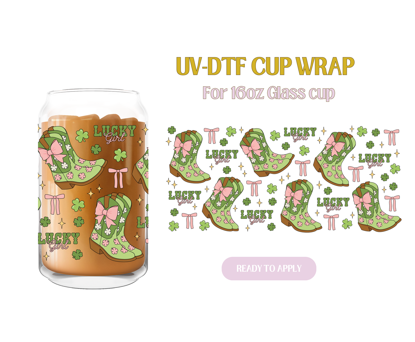 Lucky Girl Boots UV-DTF Wrap