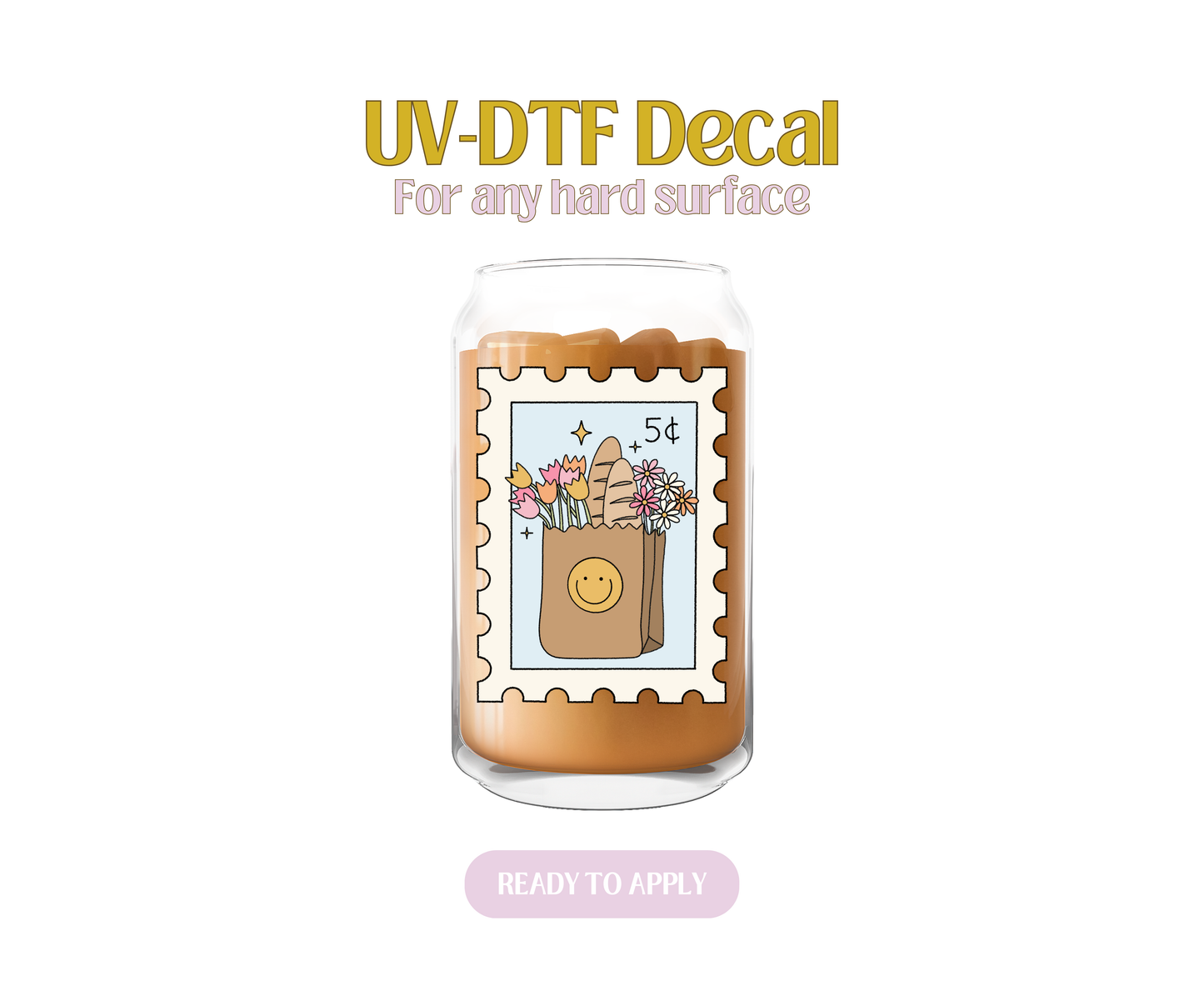 Market Bag Stamp UV-DTF Decal