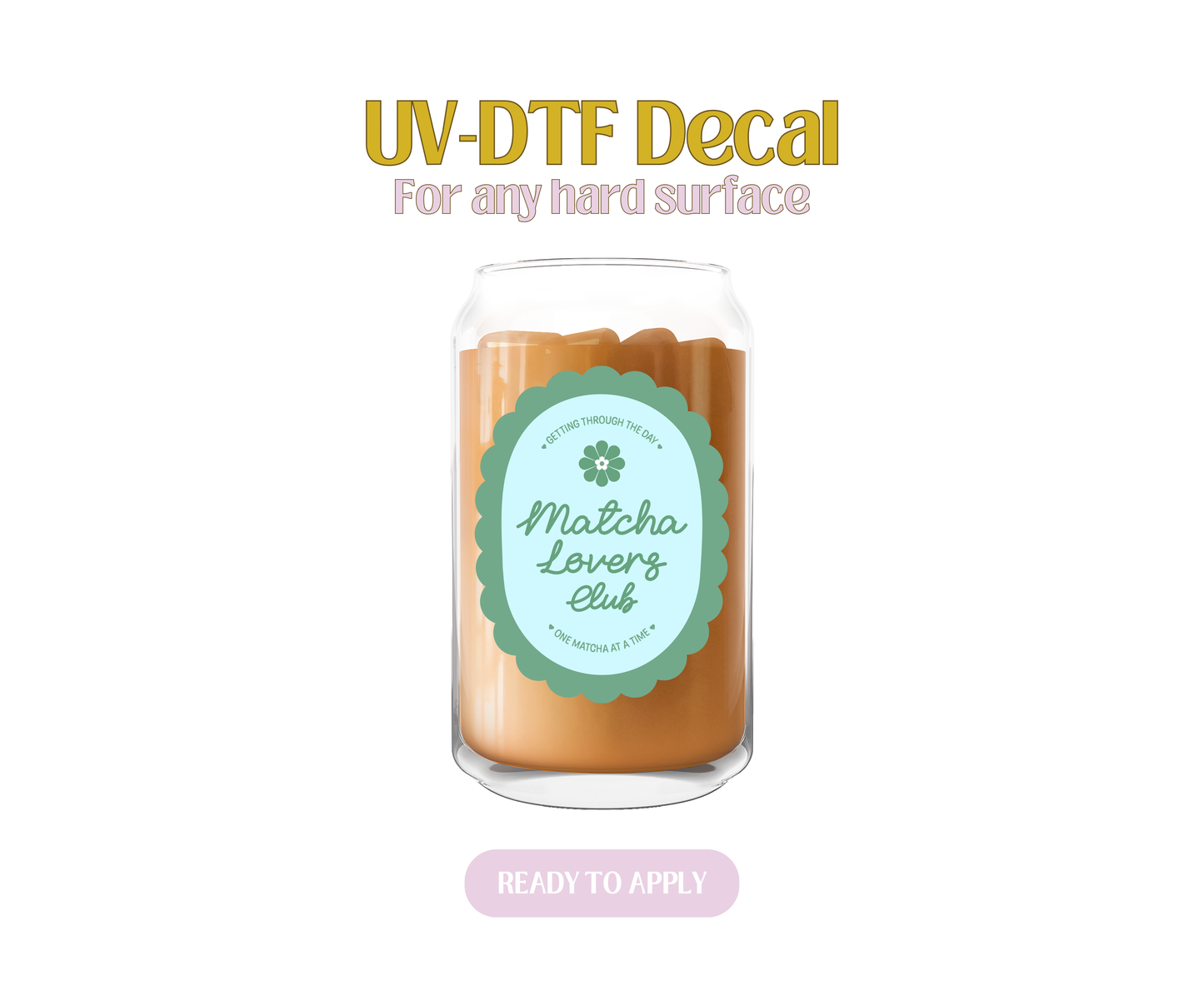 Matcha Label Green Blue UV-DTF Decal