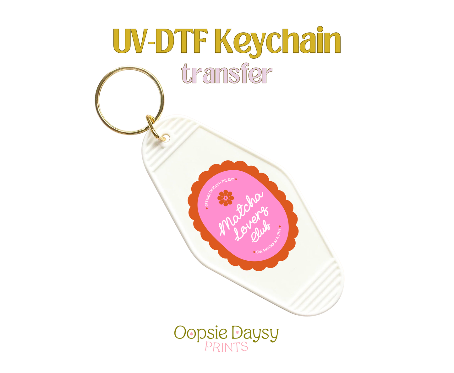 Matcha Label Orange UV-DTF Keychain