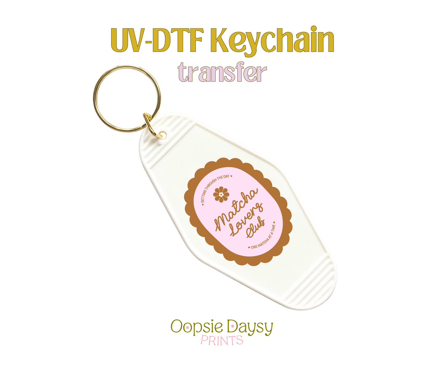 Matcha Label Retro UV-DTF Keychain