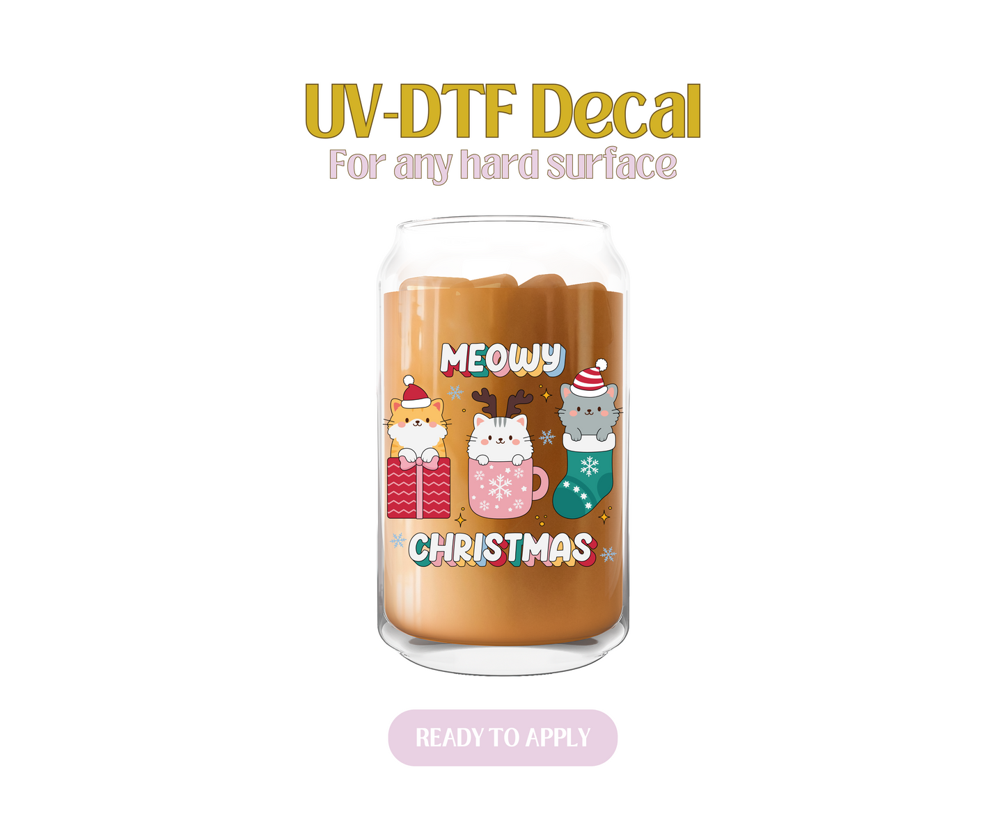 Meowy Christmas UV-DTF Decal