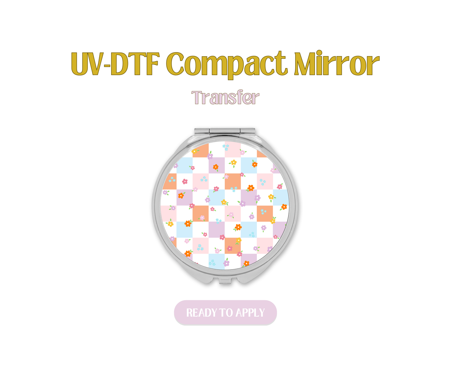 Mini Cute Colorful Spring Flowers UV-DTF Compact Mirror