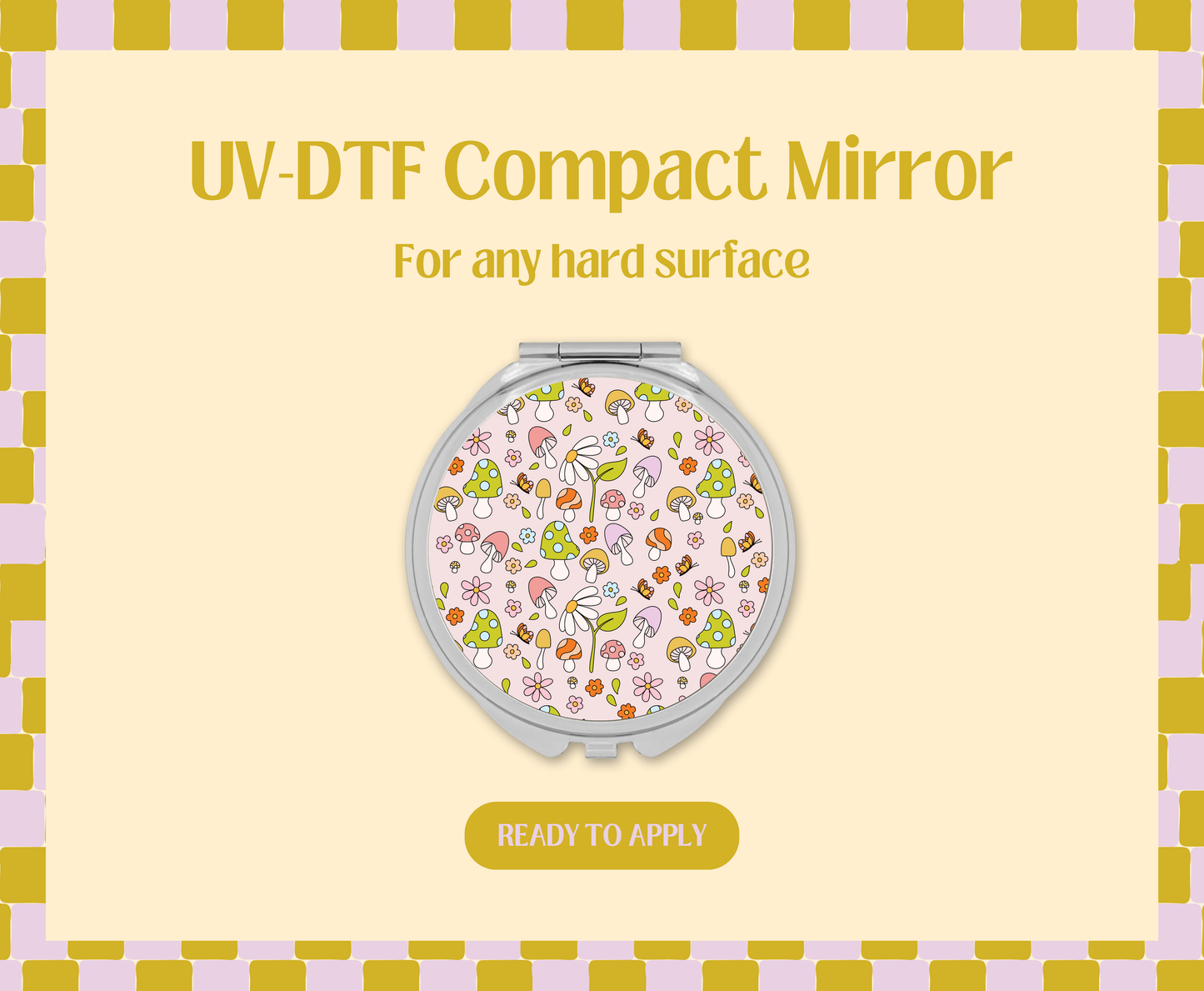 Mushroom Doodles UV-DTF Compact Mirror