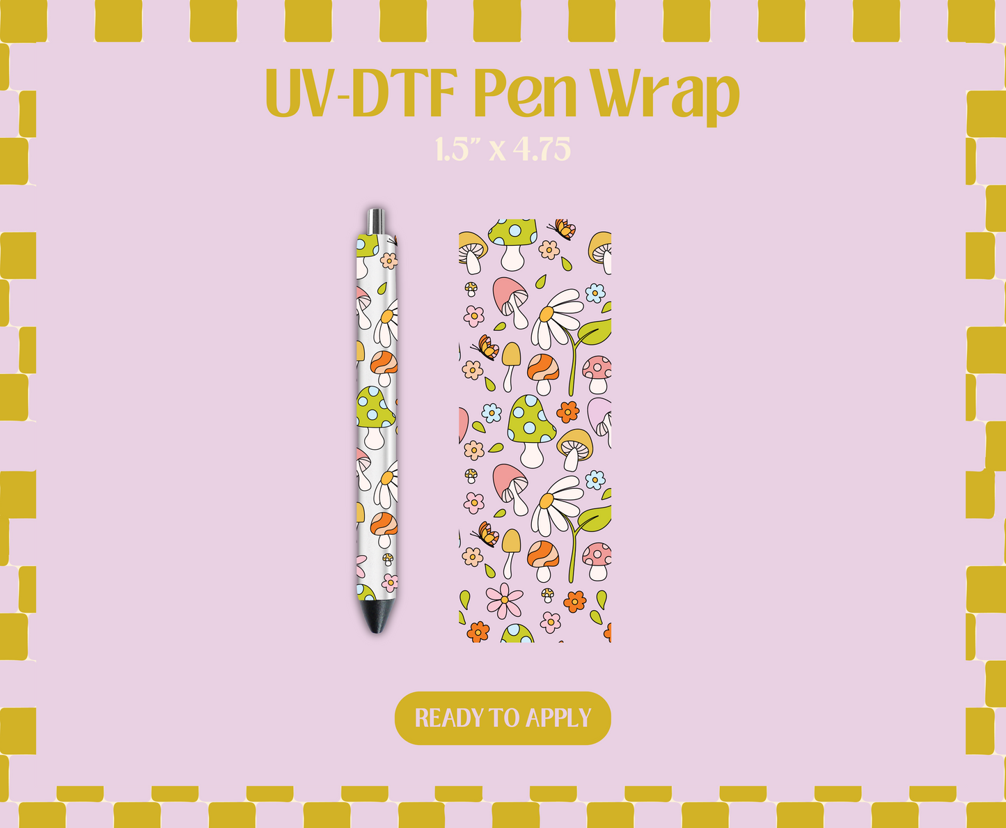 Mushroom doodles UV-DTF Pen Wraps