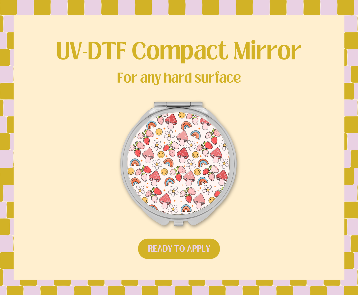 Mushroom Rainbow UV-DTF Compact Mirror