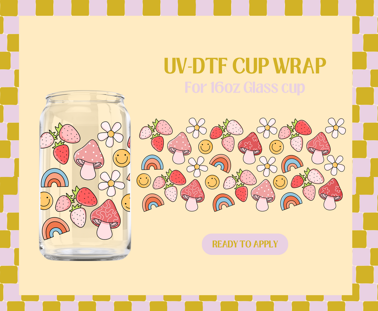 Mushroom Rainbow UV-DTF Wrap