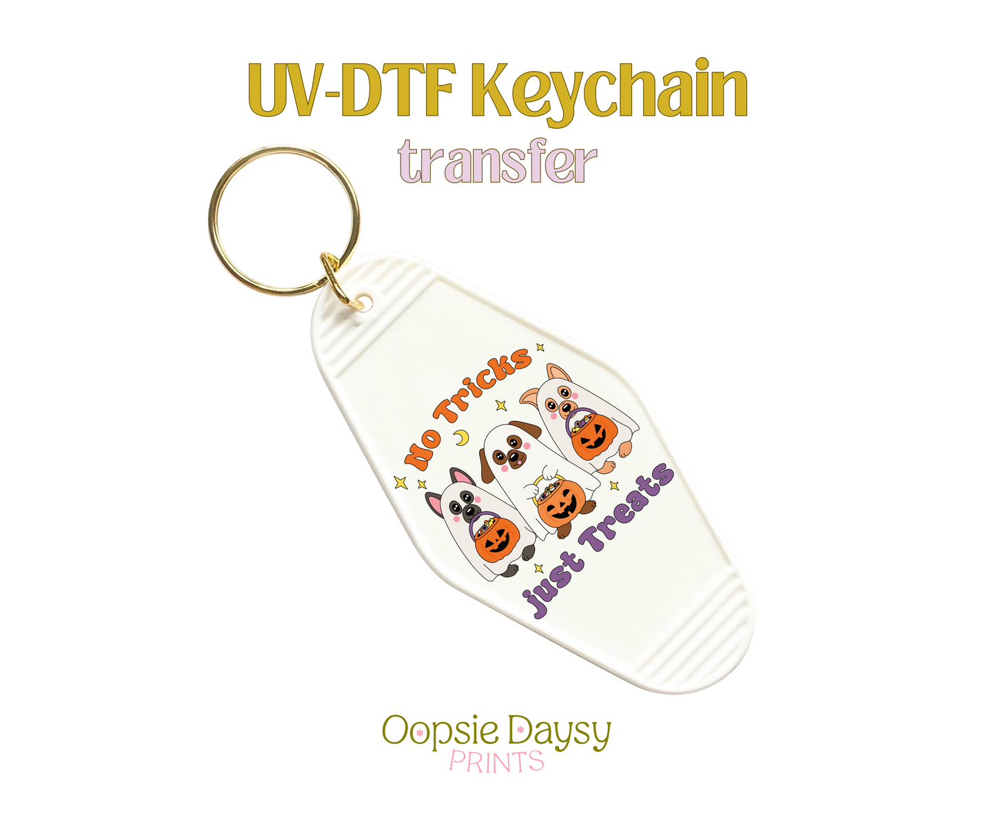 No Tricks Just Treats UV-DTF Keychain