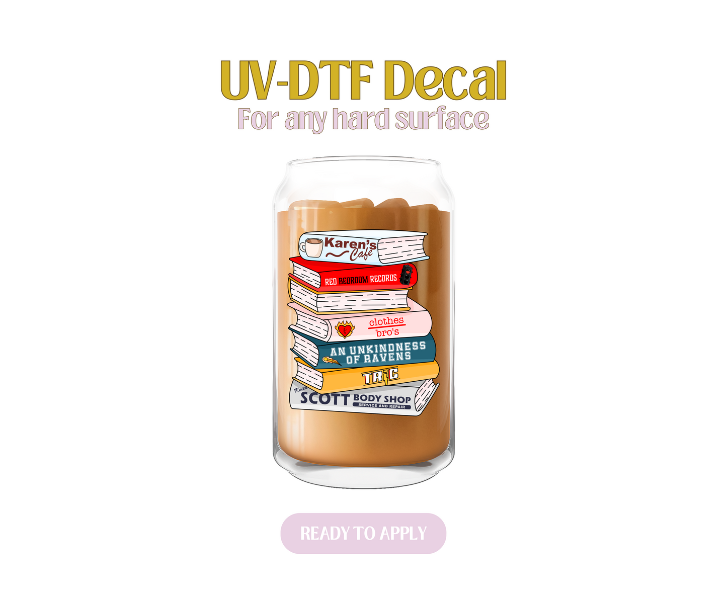 OTH Book Stack UV-DTF Decal