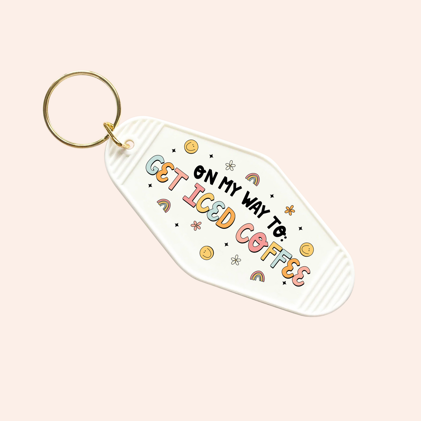 Omy to Get Iced Coffee UV-DTF Keychain