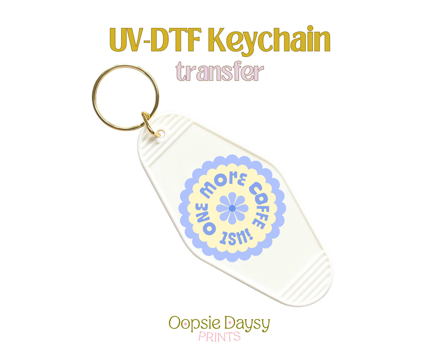 One More Chapter Orange UV-DTF Keychain
