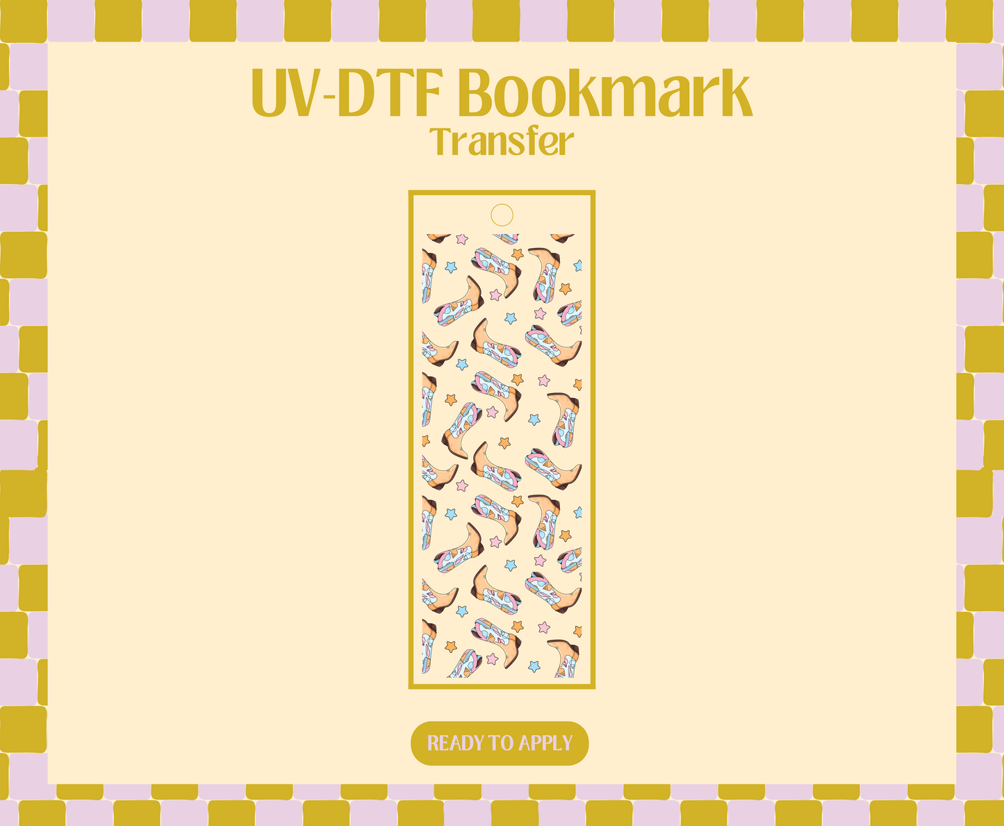 Pink Coastal Cowgirl UV-DTF Bookmark